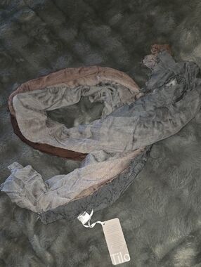 Tilo Lightweight Gray and Brown Sheer Scarf Wrap